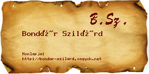 Bondár Szilárd névjegykártya
