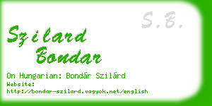 szilard bondar business card