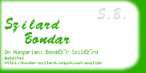 szilard bondar business card